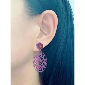 Purple Resin Stud Earrings